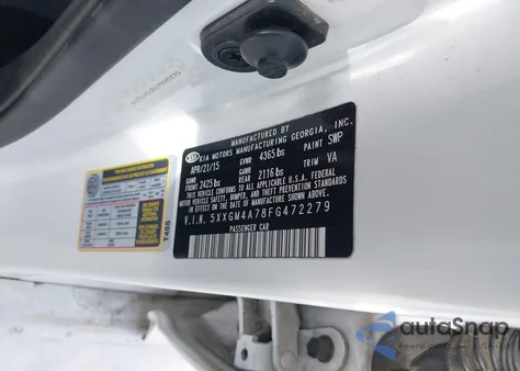 2015 Kia Optima Lx from USA, damaged, VIN 5XXGM4A78FG472279